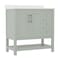 Flash Furniture Vega 36 Inch Vanity w/Sink, Storage Cabinet w/Soft Close Doors, Open Shelf and 3 Drawers, Sage FS-VEGA36-KD-SG-GG - alternate 5